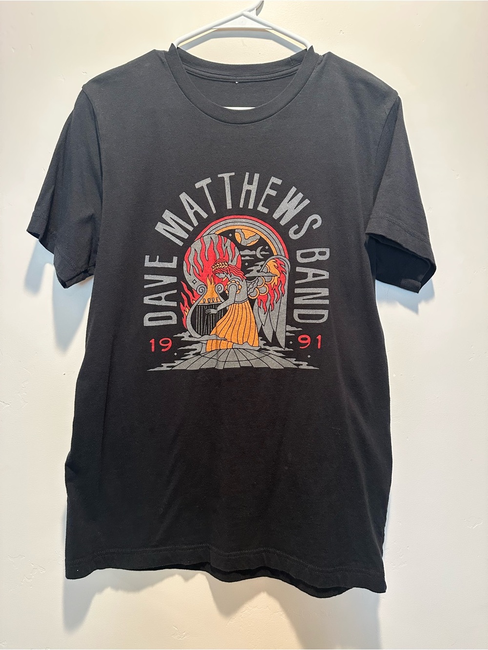 Dave Matthews Band 1991 Black Graphic T-Shirt Unisex Approx Size Medium